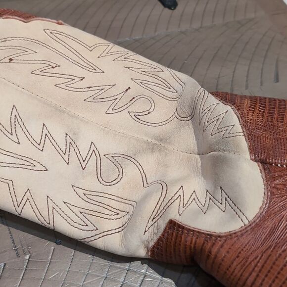 ZODIAC VINTAGE 70's 80's Cowboy Boot With Wooden Heel Sz 6 - Picture 8 of 15